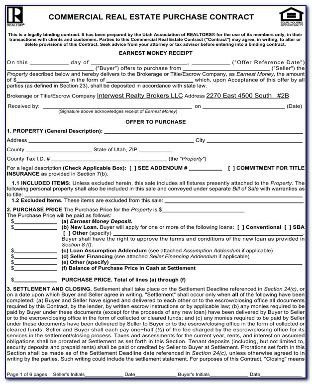 California Commercial Real Estate Purchase And Sale Agreement Form