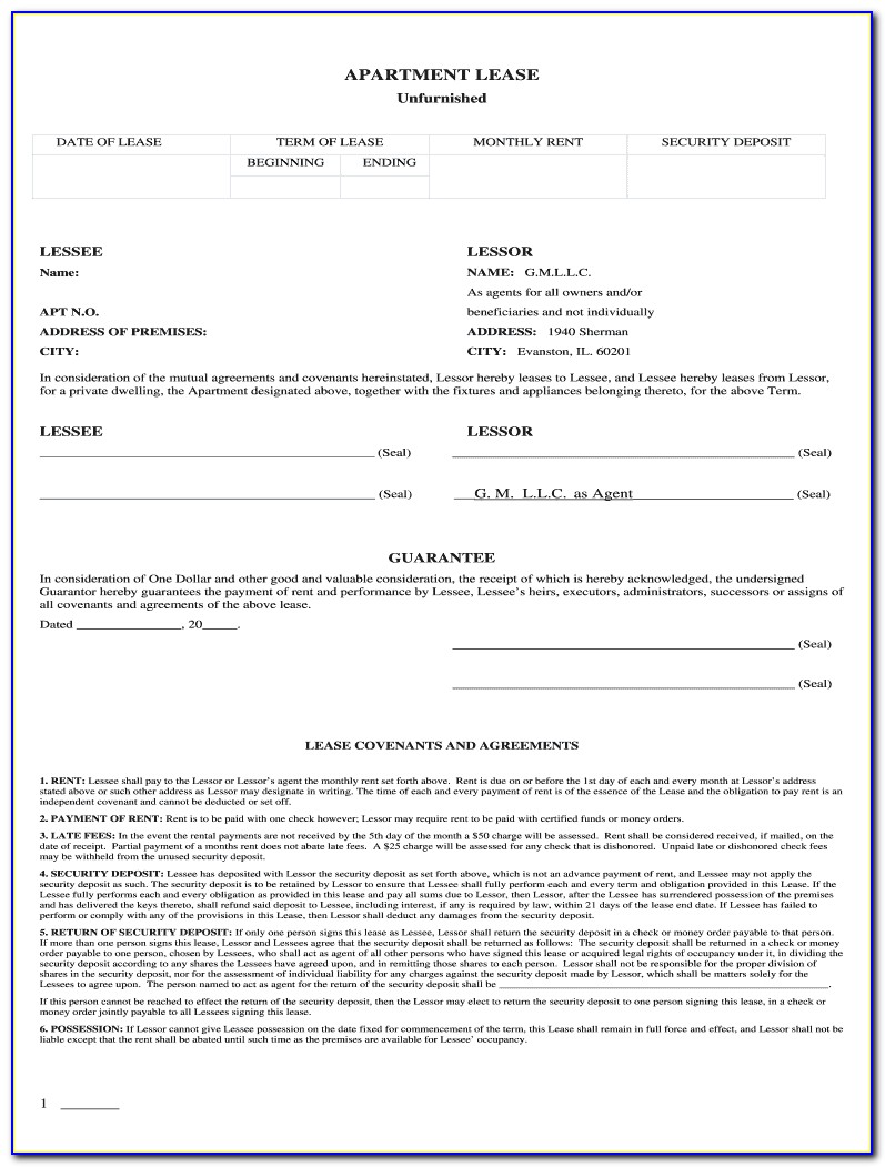 Chicago Condo Lease Agreement Form