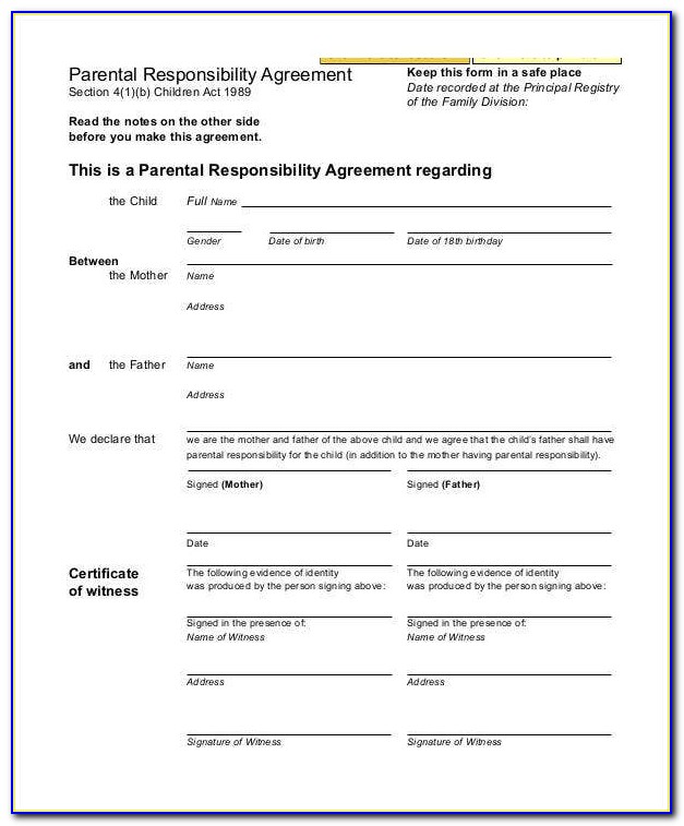 Child Custody Agreement Forms Virginia