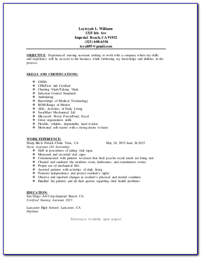 Cna Cover Letter Template