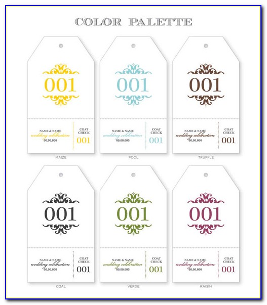 Coat Check Tags Template