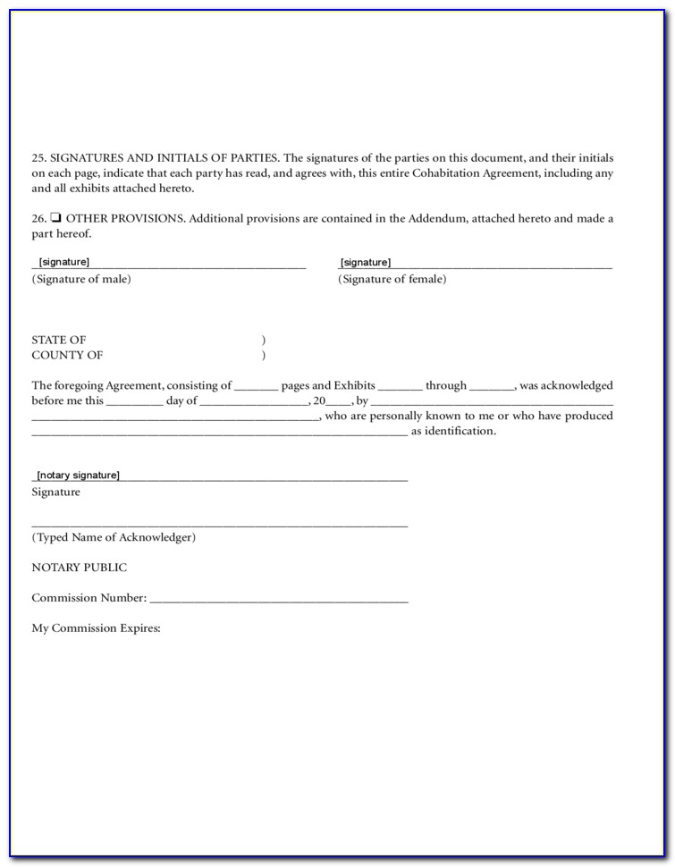 Cohabitation Agreement Bc Form