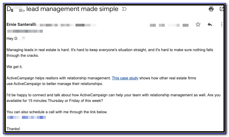 Cold Outreach Email Template
