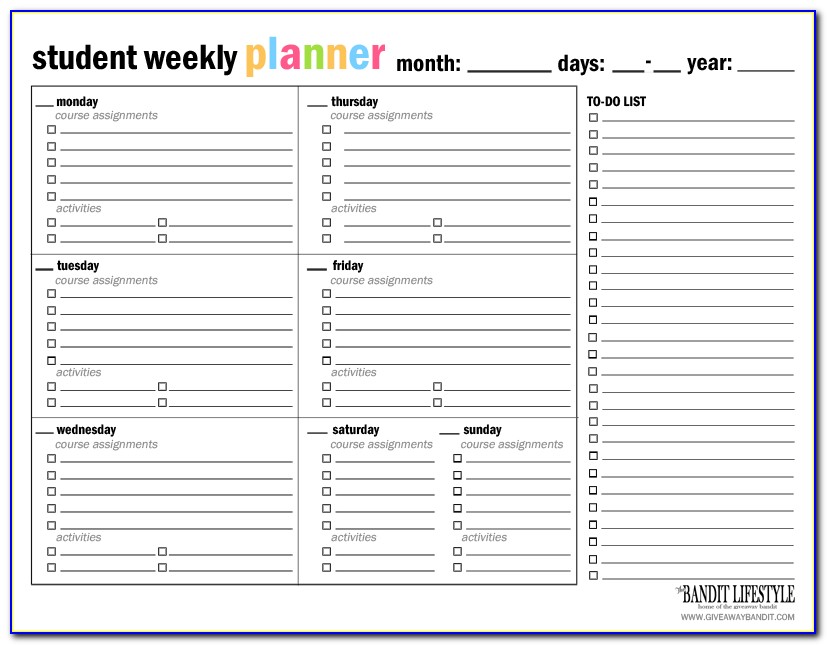 College Student Planner Printable