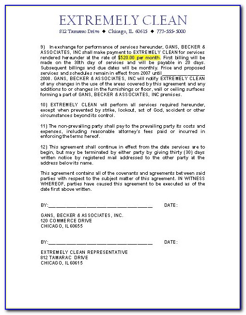 Commercial Cleaning Proposal Letter
