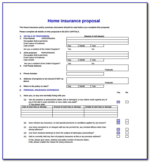 Commercial Insurance Proposal Sample