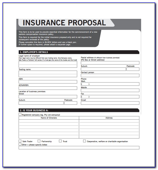 Commercial Insurance Proposal Template Free