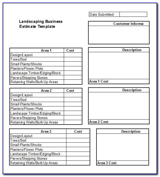 Commercial Landscaping Estimate Template
