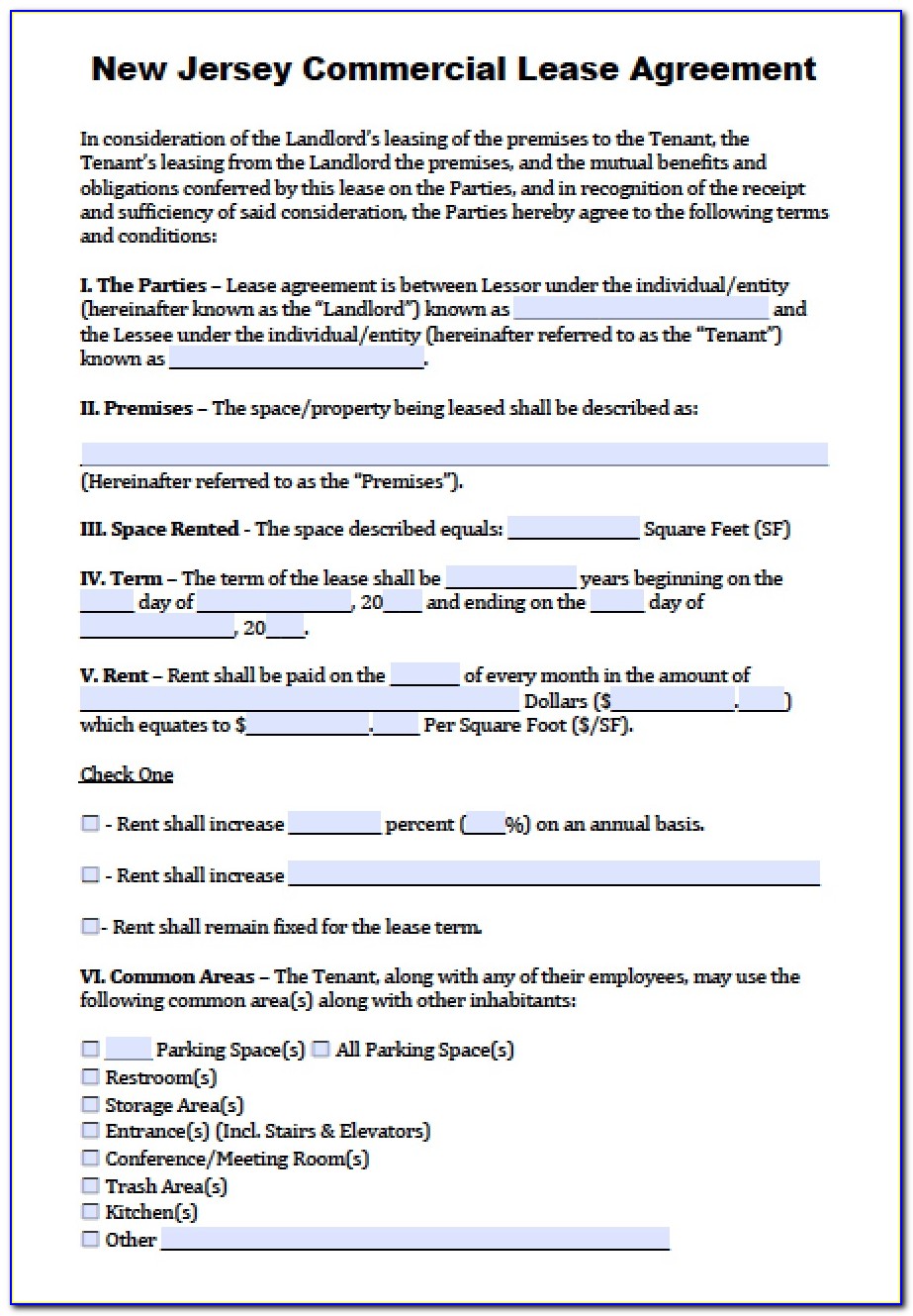 Commercial Lease Agreement Form Victoria