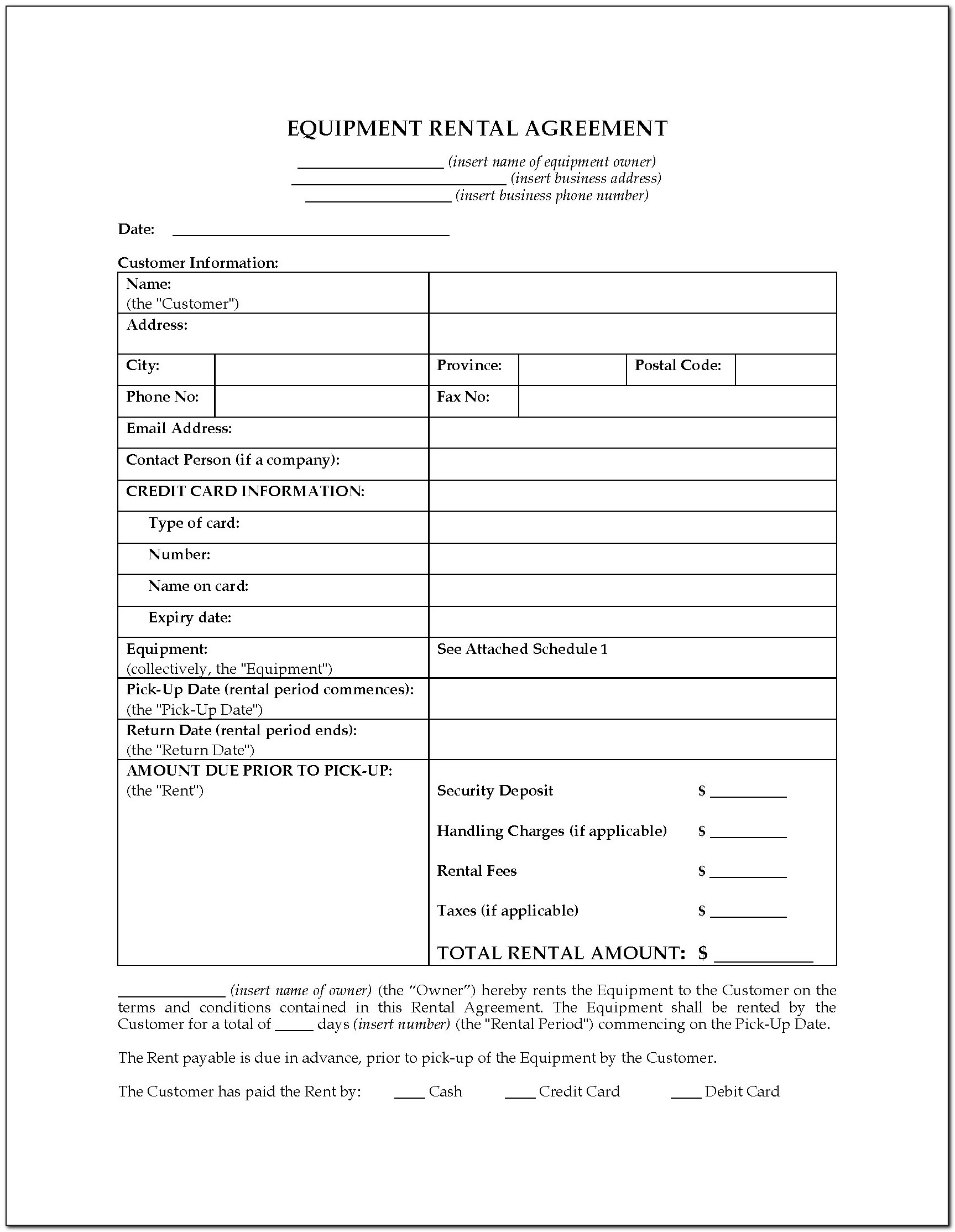 Commercial Lease Agreement Template Ontario