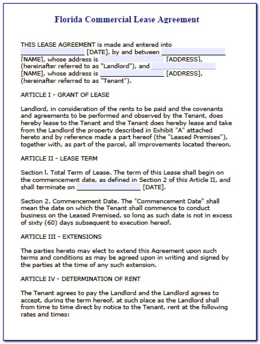 Commercial Lease Agreement Word Template