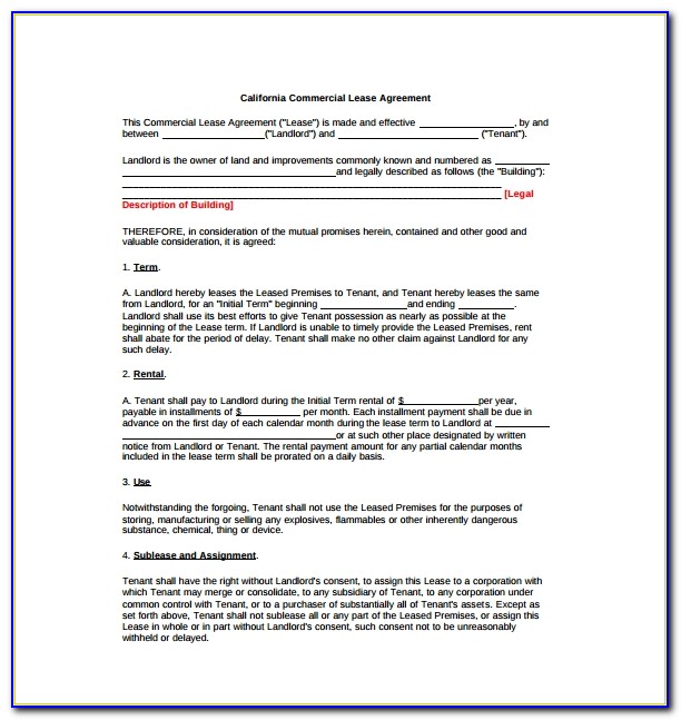 Commercial Lease Extension Form