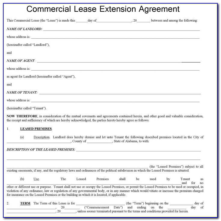 Commercial Lease Extension Template