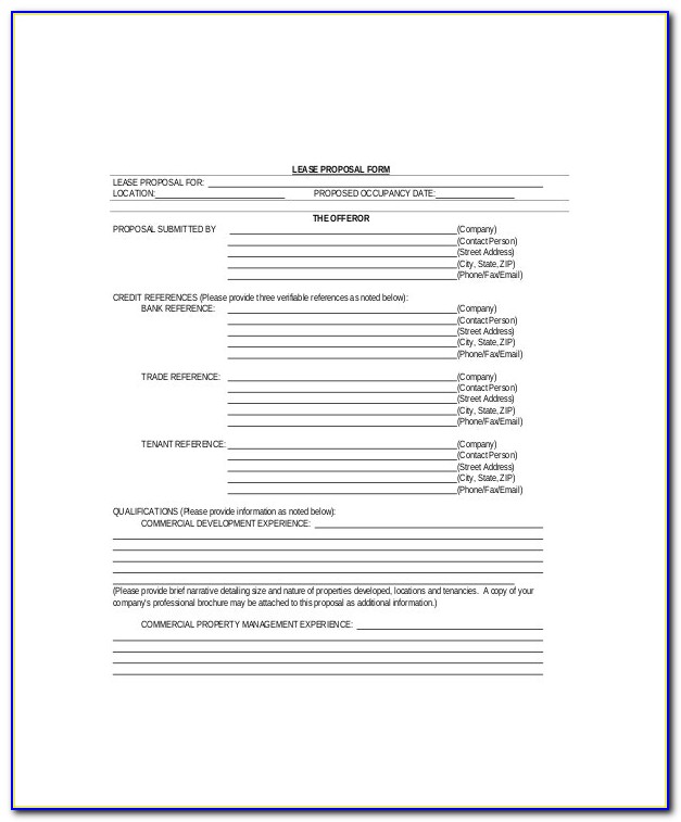 Commercial Lease Proposal Example