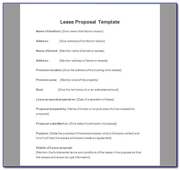 Commercial Property Lease Proposal Template