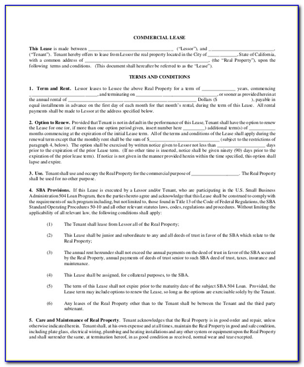 Commercial Property Rental Agreement Template Uk