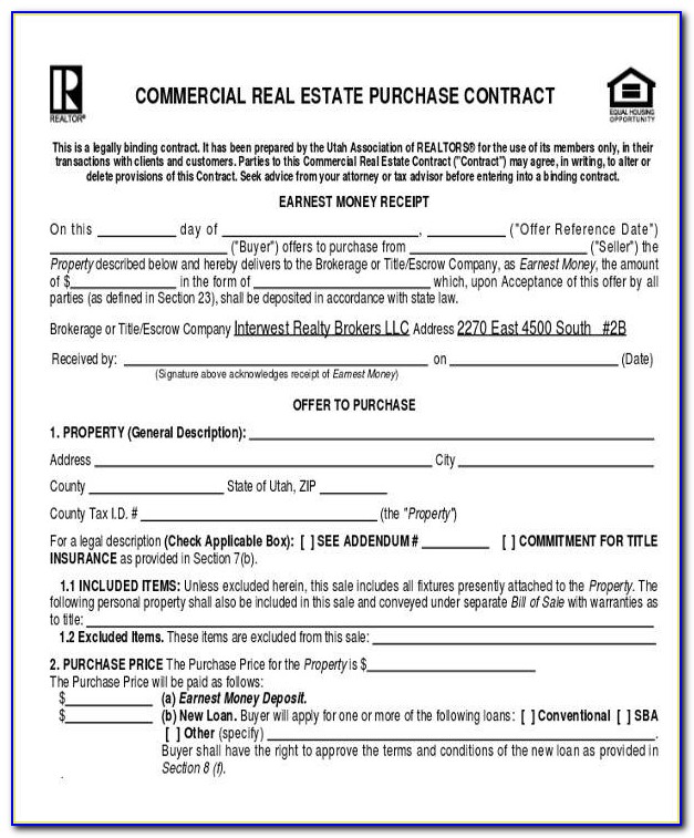 Commercial Real Estate Purchase Agreement Form California