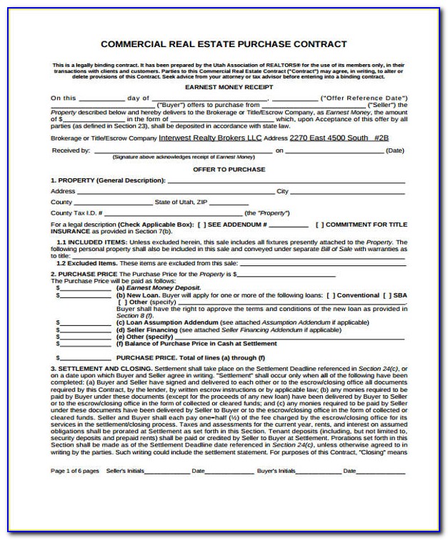 Commercial Real Estate Purchase Agreement Form Wisconsin