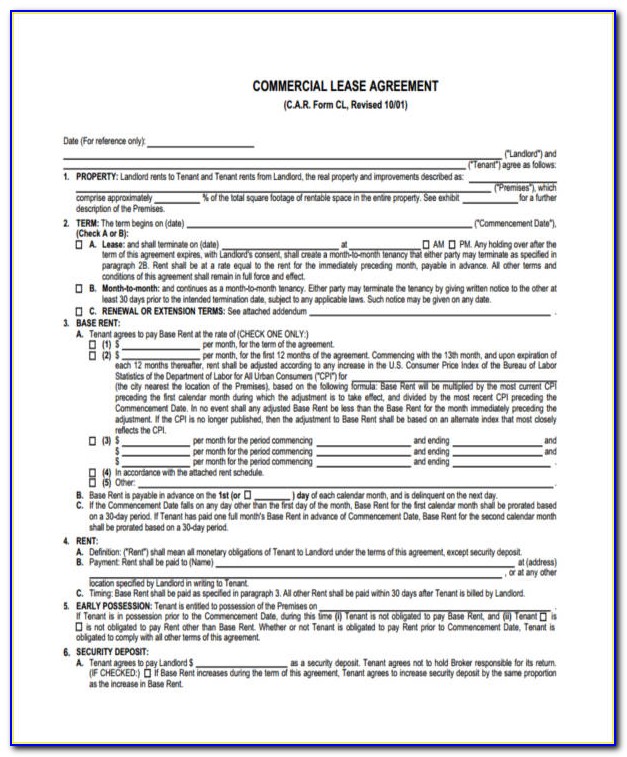 Commercial Rental Agreement Template South Africa