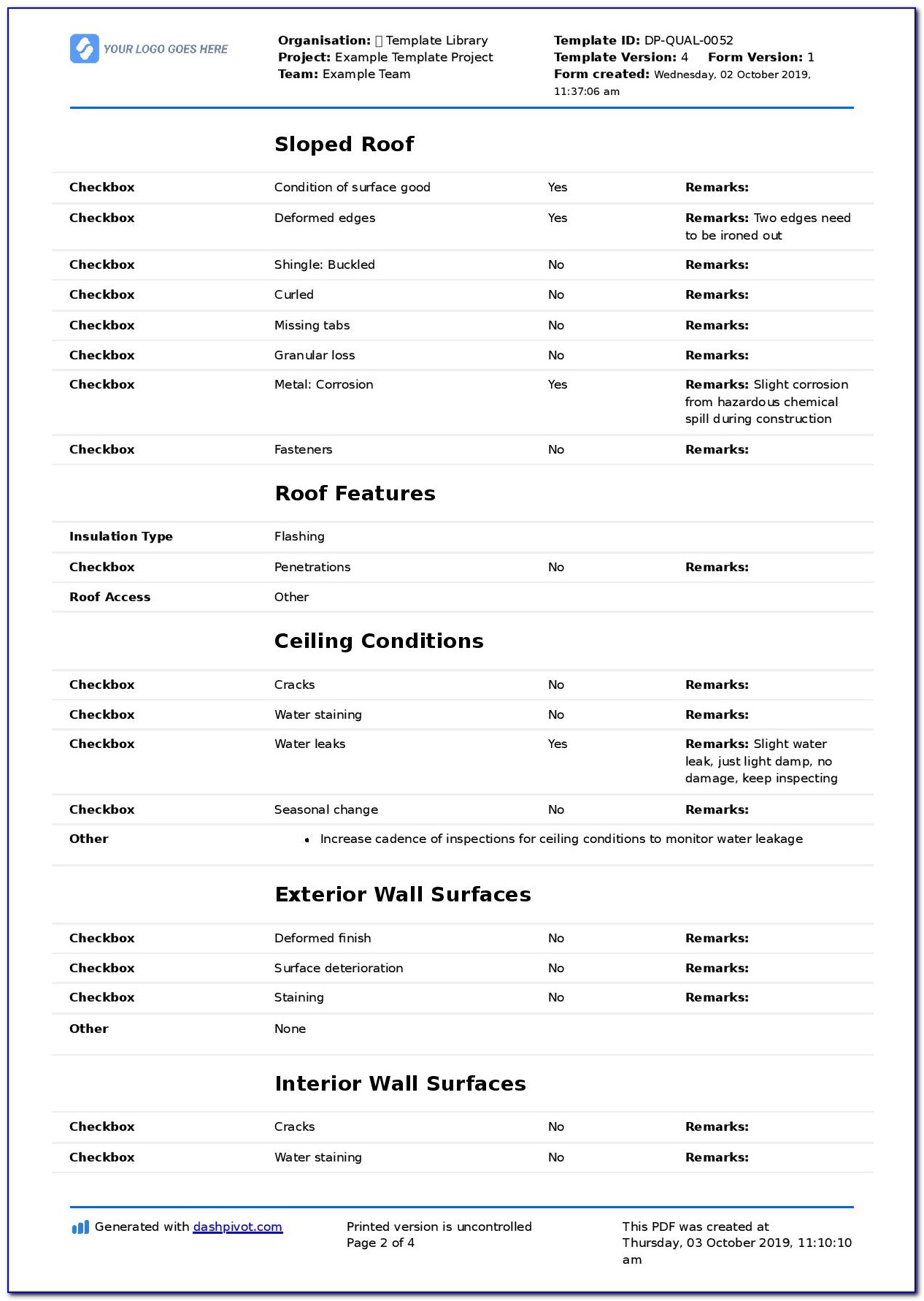 Commercial Roof Inspection Checklist Pdf