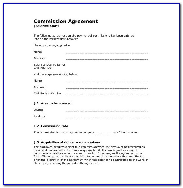 Commission Only Contract Template