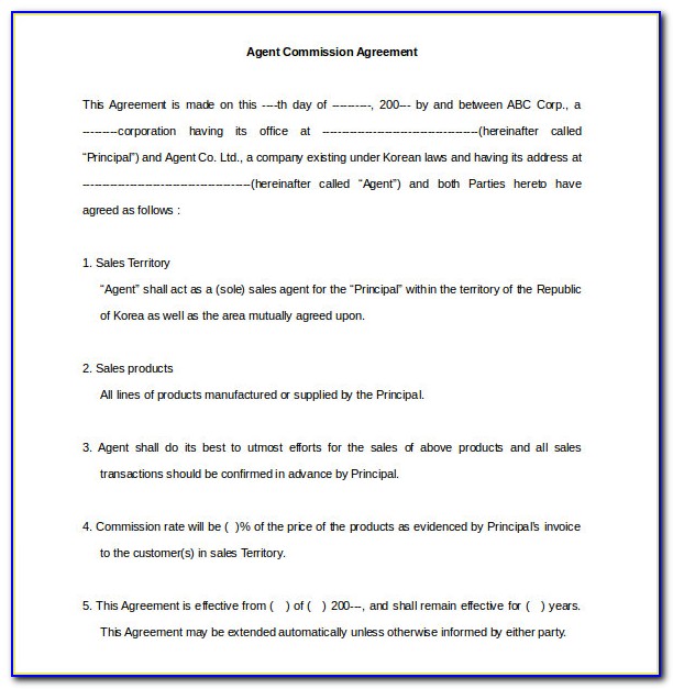 Commission Only Employment Contract Template