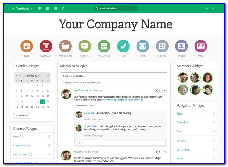 Company Intranet Template Download
