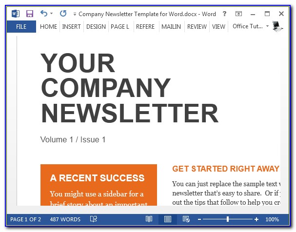 Company Newsletter Template Indesign