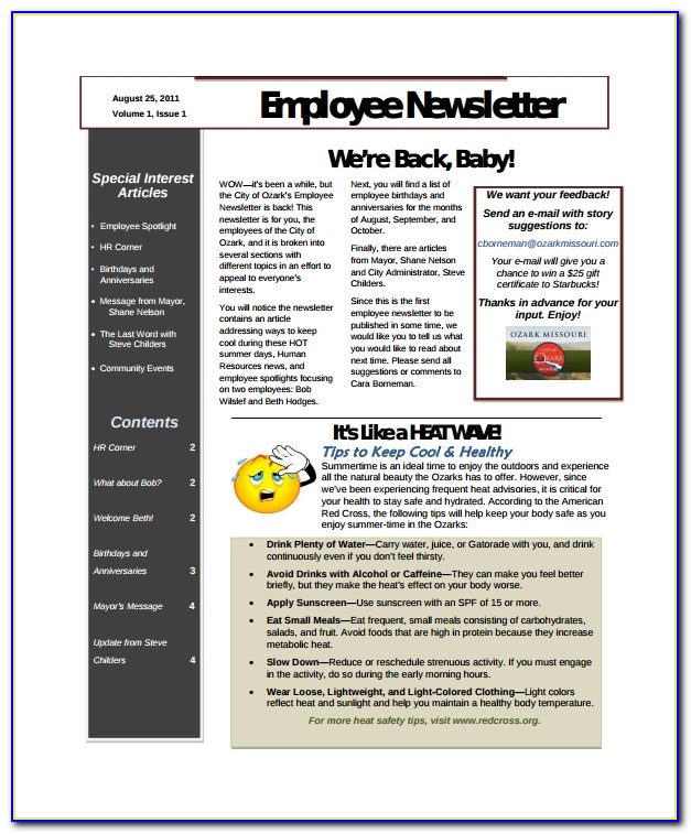 Company Newsletter Template Microsoft Word