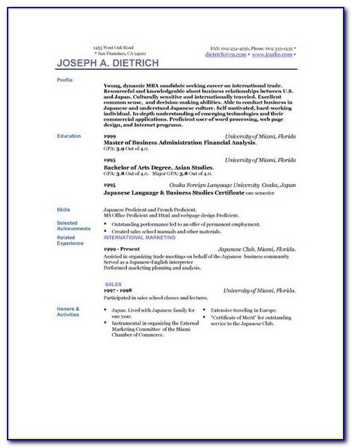 Completely Free Resume Template