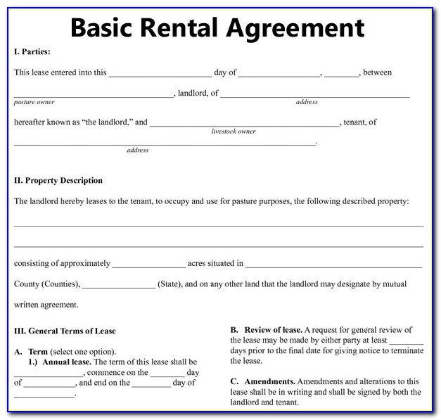 Condo Rental Agreement Form Alberta
