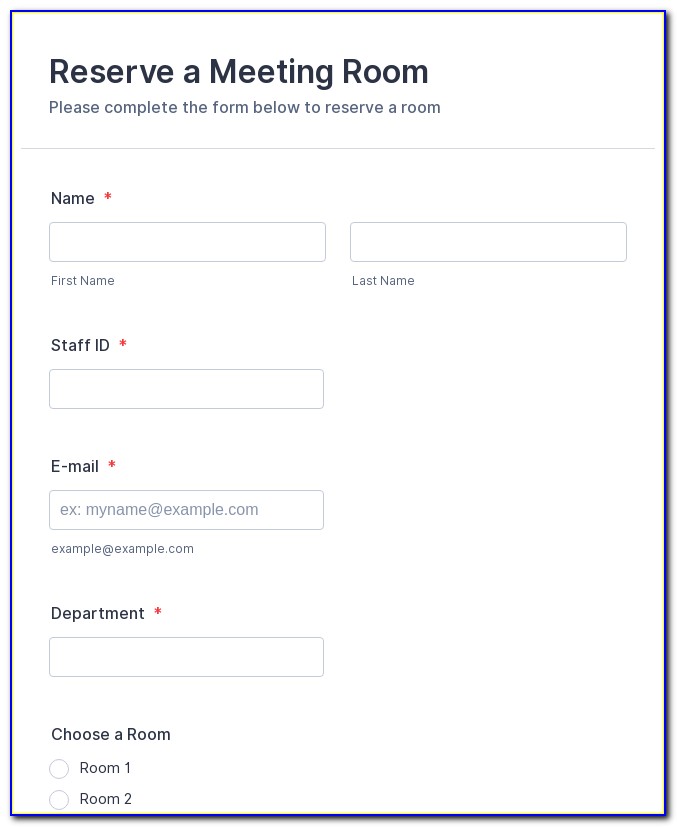 Conference Room Booking Form Template