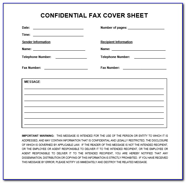 Confidential Fax Cover Letter Template