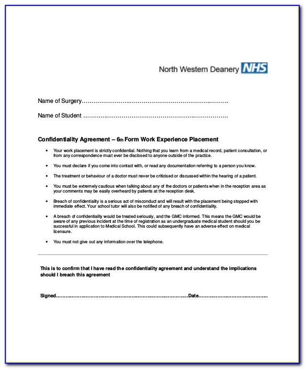Confidentiality Agreement Template Word Document