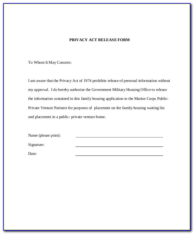 Confidentiality Release Form Template