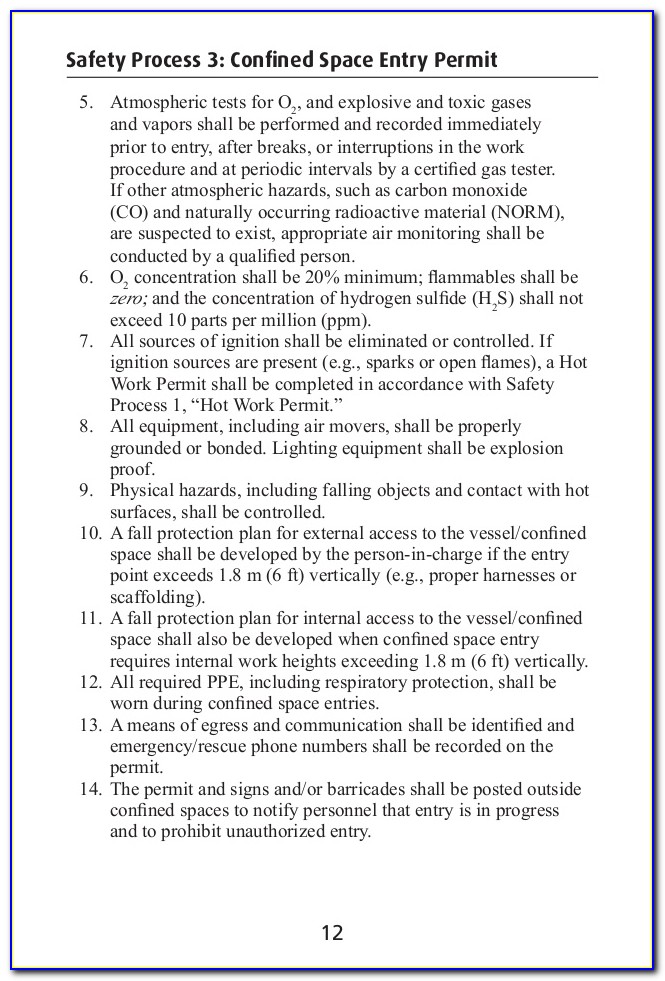 Confined Space Emergency Rescue Plan Sample