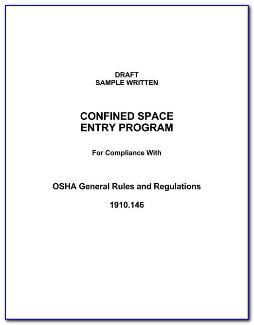 Confined Space Written Program Sample