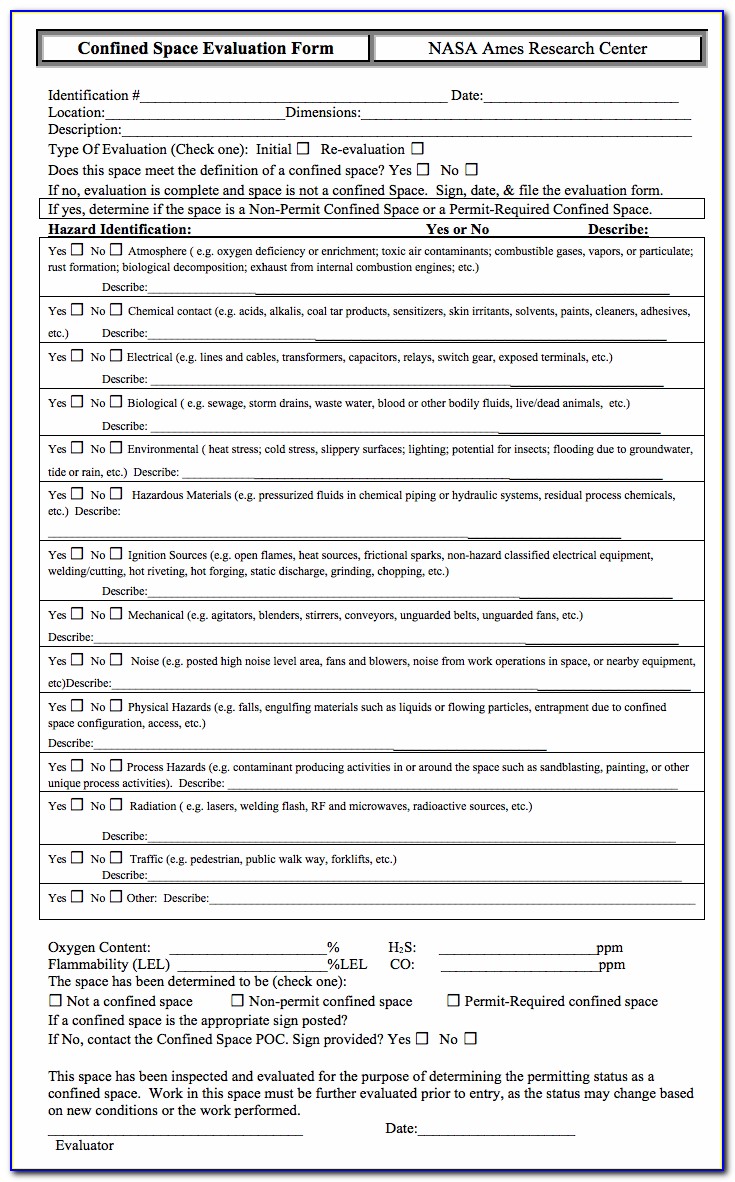 Confined Space Entry Program Template