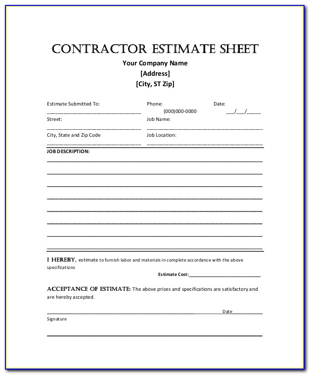 Construction Contractor Proposal Template