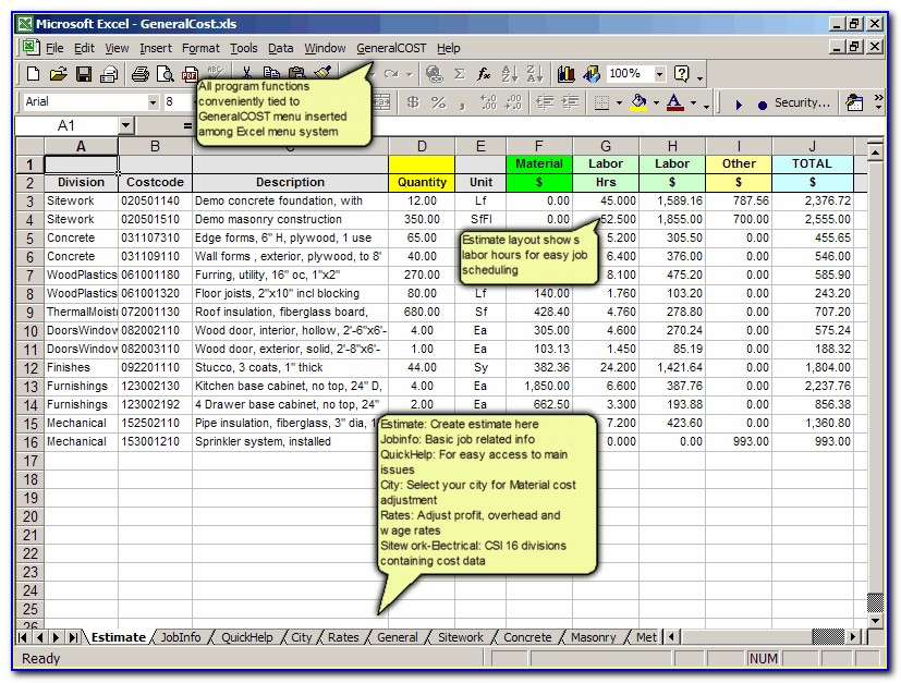 Construction Cost Estimate Template Excel India