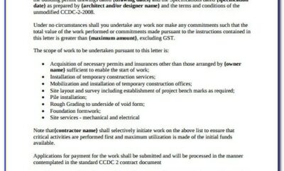 Construction Letter Of Intent Template Uk