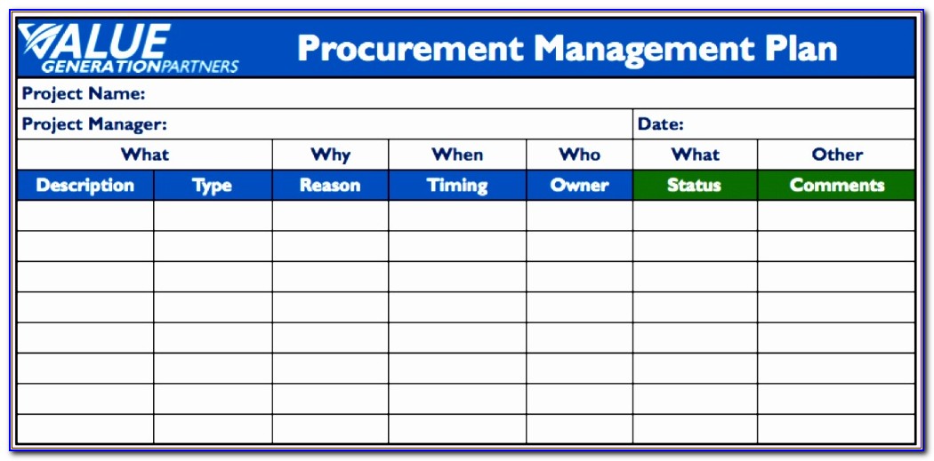 Construction Procurement Schedule Template Excel