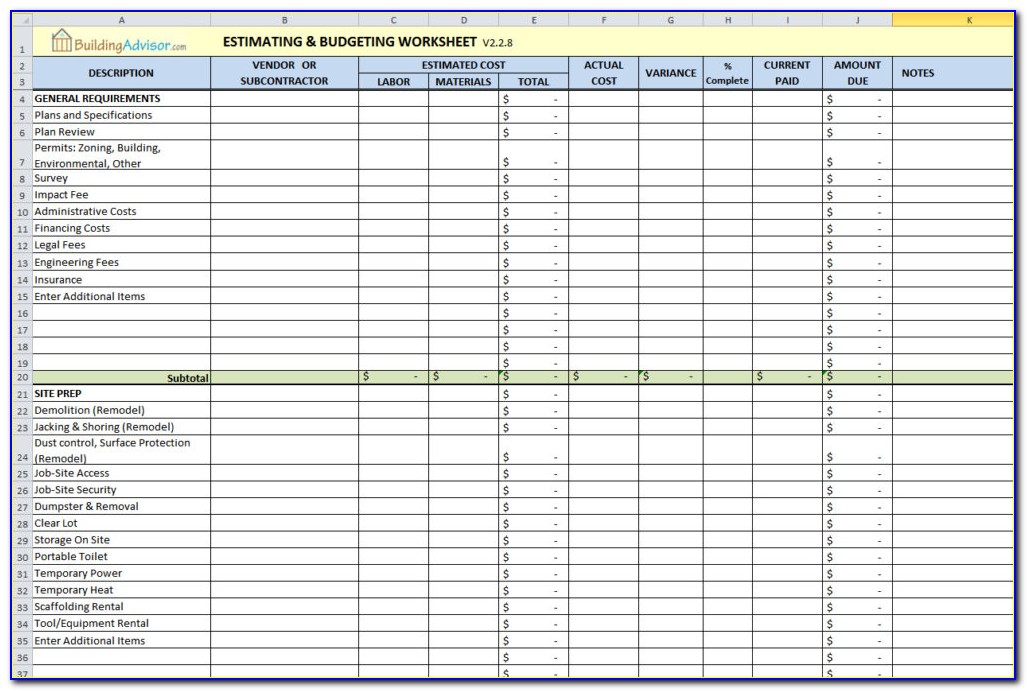 Construction Project Checklist Template