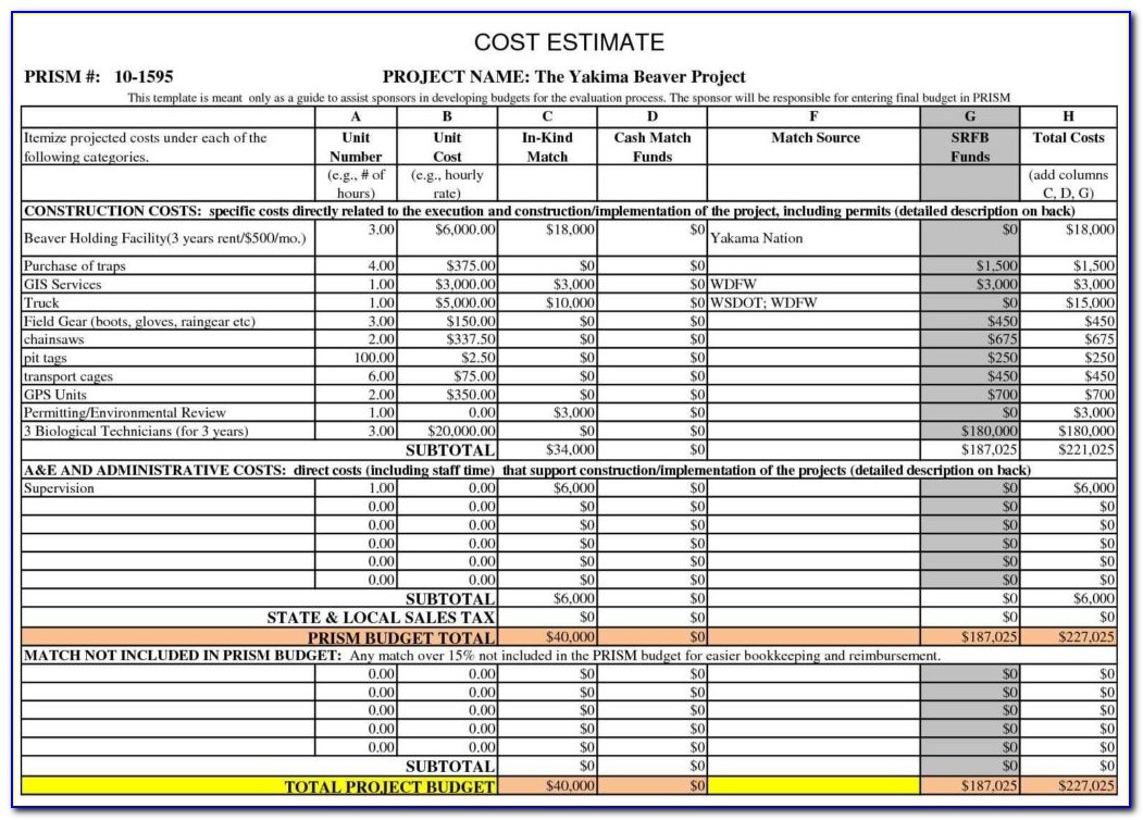 Construction Project Cost Control Template Excel