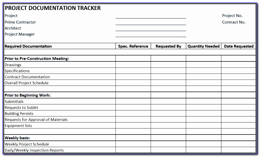 Construction Project Plan Template Excel