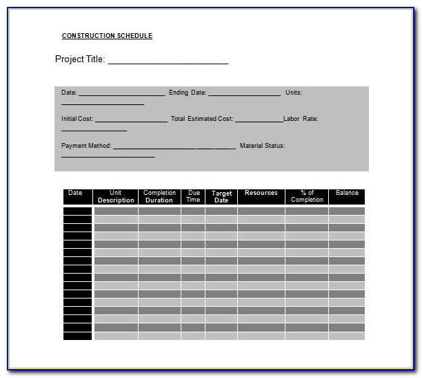 Construction Rfi Template Excel