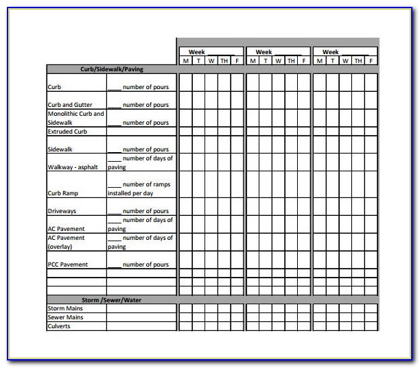 Construction Schedule Sample Pdf