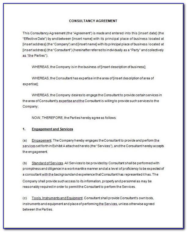 Consultant Agreement Template Uk