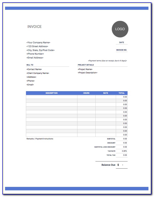 Consultant Invoice Template Word