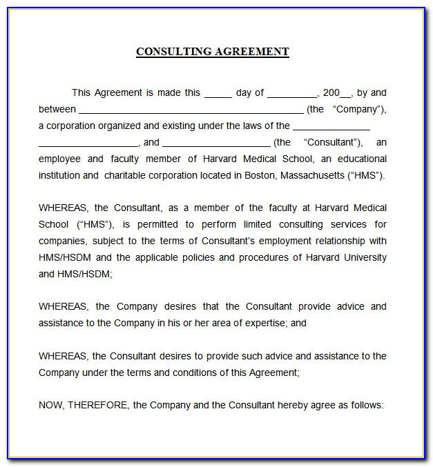 Consulting Agreements Template Free